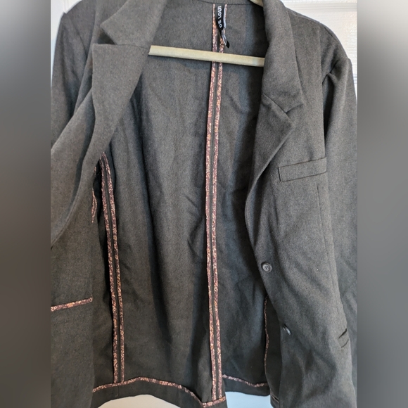 Peau de Loup Patterson Faux-Wool Suit Jacket Gray Size 18 - Picture 3 of 7